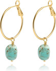 Gold Huggie Hoop Earrings with Charms Fashion Pearl Drop Dangle Earrings for Wom