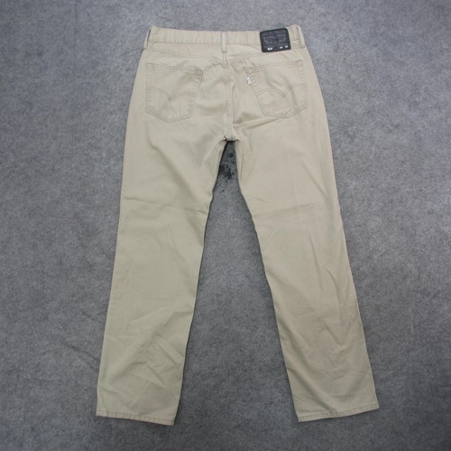 Jeans Levis 514 Para Hombre 34x32 Caqui Beige Pierna Recta 100% Algodón 5 Bolsillos Cremallera Mosca - Imagen 7 de 12