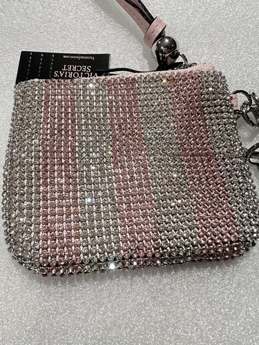 Victoria’s Secret Schlüsselanhänger Glanz ikonische Streifen Beutel Taschenanhänger Kristalle überall - Bild 6 von 10