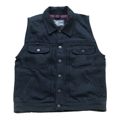 Rain Splitter Jeans Weste Kutte Biker Rocker für Harley schwarz 13 1/2