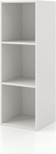 3 Cube Storage Organizer Shelves Stackable Wood Bookcase Fits Cubby Bins White