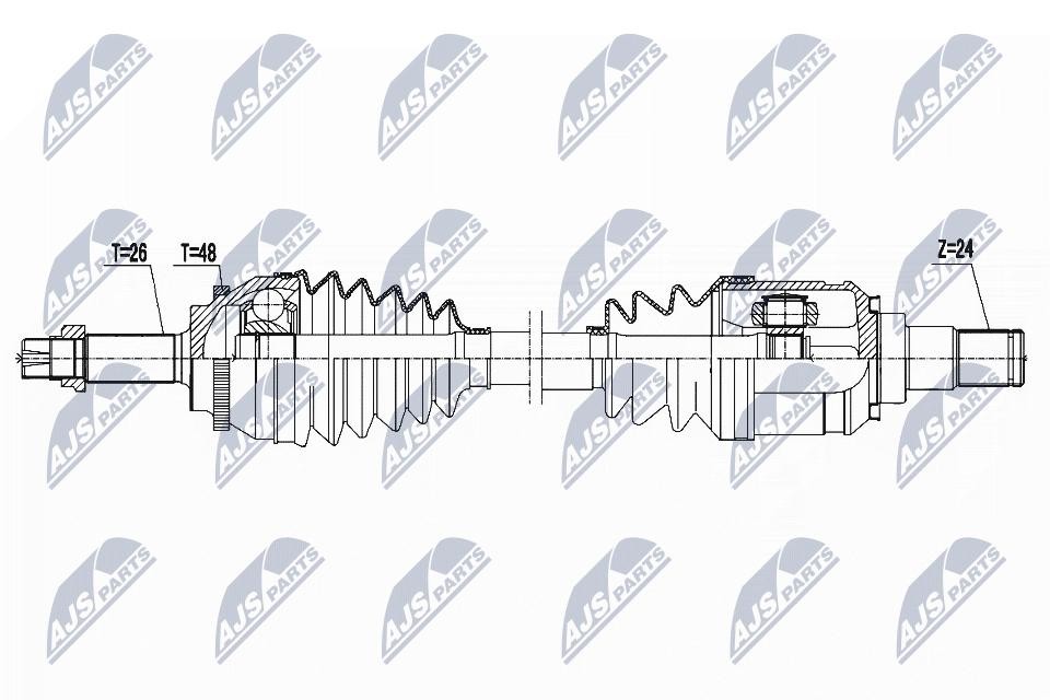 NTY NPW-TY-074 Drive Shaft for Toyota, Front Left Axle, 5-Speed