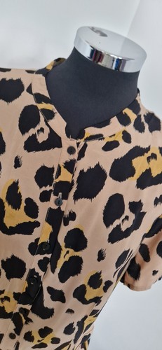 Somerset by Alice Temperley Leopard Print Dress Size UK 14 Shirt Midi Pockets - Picture 5 of 10