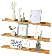 36 Inch Floating Shelves Wall Mounted, Solid Oak Wood Shelf for Decor 36 inch