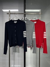Thom Browne Spring/autumn Women's Classicstriped Casual Wool Lapel Cardigan 8
