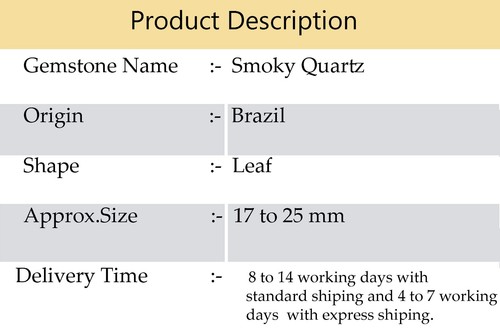 Natürlicher Rauchquarz Edelstein 17 bis 25 mm Größe Geschnitzt Blattform Perlen 7,5 Zoll Strang - Bild 7 von 7