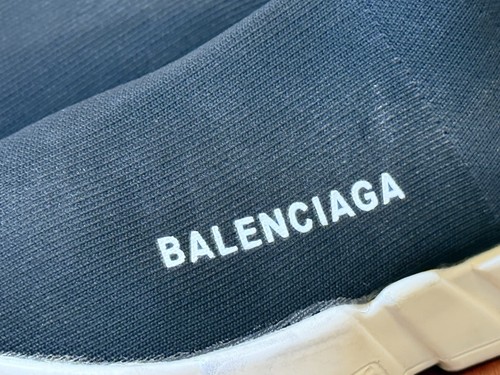 Balenciaga Speed Trainer shoes Men’s Size 7.5 Black White logo fashion - Picture 2 of 14