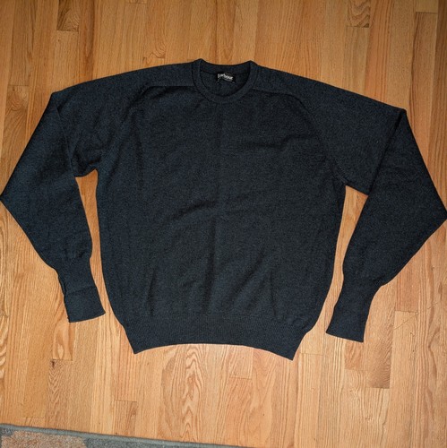 Vintage Barbour Wool Sweater Made in Scotland Mens XL Olive Green 100% Pure Crew