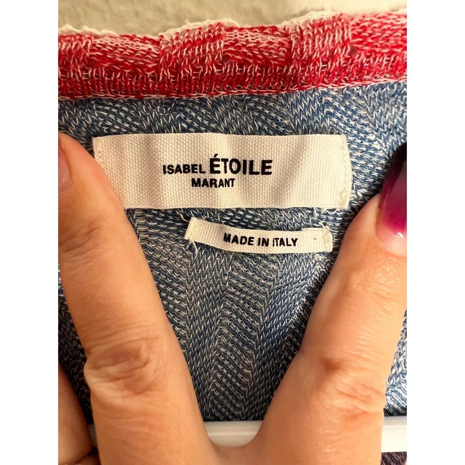 ISABEL ETOILE MARANT Aggy Thin Sweater Blue Knit Sheer Made in Italy Size 40 - Image 4 of 4