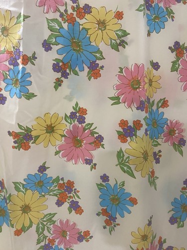 VTG KING Cannon Monticello Colorful Daisy Flower Power Flat Sheet MCM 105 X 110 - Picture 2 of 3