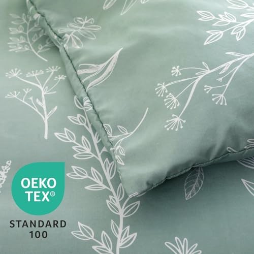 Full Comforter Set, Sage Green Elegant Full(82"x86") 01 - Sage Green Leaves - Bild 6 von 6