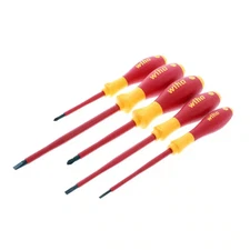 Wiha Insulated Screwdriver Set 1000V SoftFinish 5 Piece Slotted Phillips Tool
