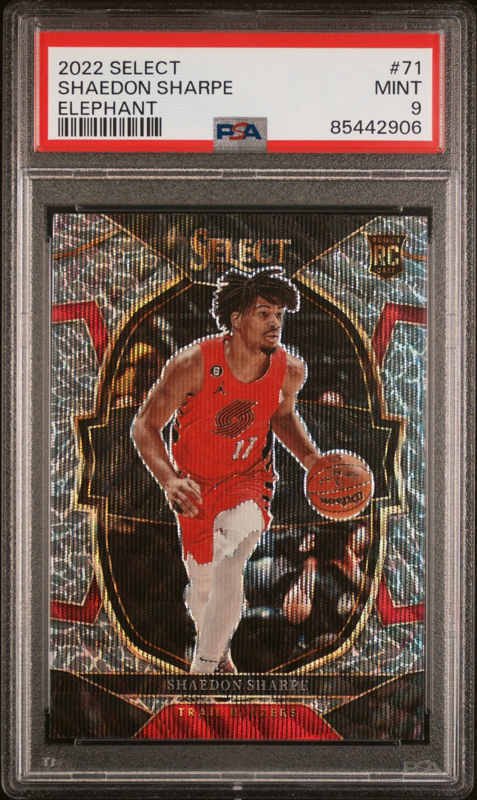 2022 PANINI SELECT #71 SHAEDON SHARPE ELEPHANT PRIZM SSP RC CONCOURSE