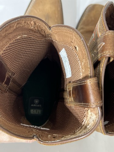 Ariat Bota Deportiva Pastor Western Puntera Cuadrada Para Hombre 9 D Marrón Pull On Cuero - Imagen 8 de 10