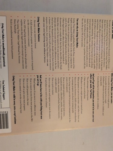 Nolo Press Living Trust Maker 2.0 Microsoft Windows PC Software New Sealed - Foto 11 di 12