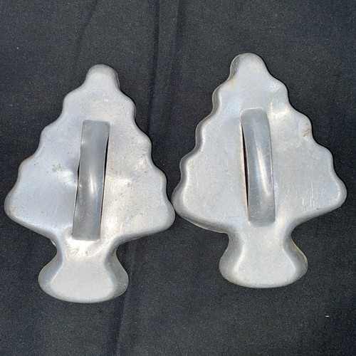 5 Metal Christmas Cookie Cutters 2 Vtg Aluminum Tree, Steel Mitten Dove Stocking - Picture 7 of 7