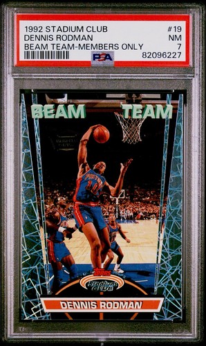 1992-93 Stadium Club MEMBERS ONLY Dennis Rodman BEAM TEAM #19 Pistons/HOF PSA 7