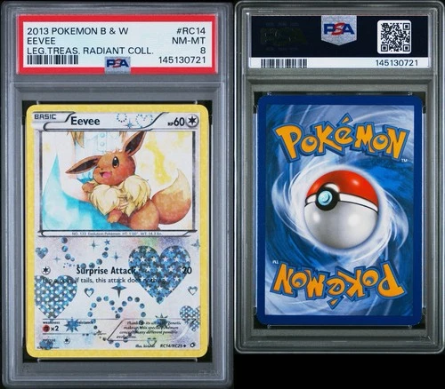 2013 Pokemon B & W Eevee Legendary Treasures Radiant Collection RC14 PSA 8