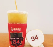 Dunkin Donuts Medium / Large Cup Cooler Limited Edition Red Sox David Ortiz #34