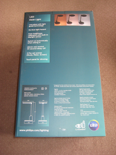 PHILIPS LED 15w Einstein Dimmable Desk Lamp with Daylight Sensor EyeComfort - Picture 5 of 13