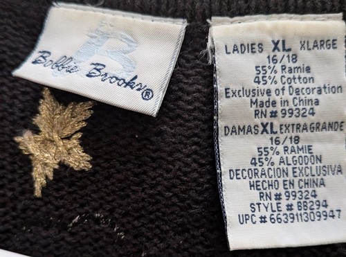 Weihnachtsweste Damen Bobbie Brooks schwarz gold Engel Übergröße XL - Bild 5 von 5