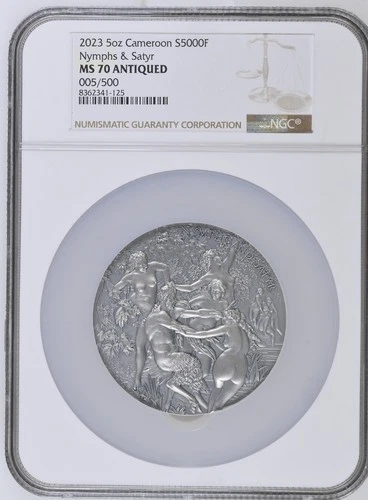 2023 Cameroon Nymphs and Satyr Celestial Beauty 5 oz  Silver Coin/NGC MS70