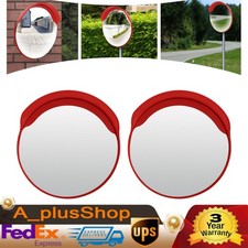 2PC 24in Convex Traffic Mirror Wide Angle Blind Spot Corner Road Parking Safety