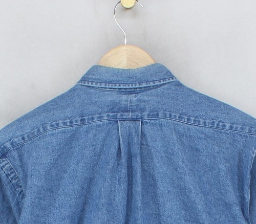 Vintage Ralph Lauren Denim Shirt Womens Size 12 Blue 90s Cotton - Picture 10 of 15