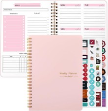A5 Weekly Planner Notebook, Undated to Do List Notebook Diary 52 Weeks of Daily