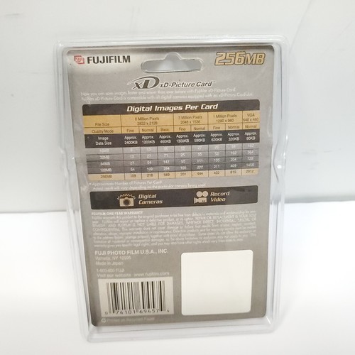 Tarjeta de imagen Fujifilm 256 MB xD memoria de cámara original OEM sellada nueva - Imagen 3 de 6