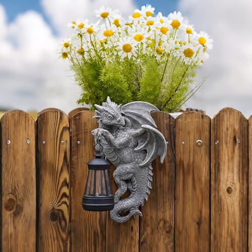 Dragon Statue Solar Lantern for Garden Décor, Dragons Figurine Night Light, - Picture 8 of 8