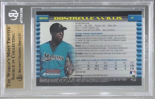 2002 Bowman Chrome Draft Picks & Prospects Dontrelle Willis BGS 9.5 Rookie RC - Picture 2 of 3