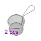  2 PCS Frietierkorb Rund Fritierkörbchen Frittierölsieb Edelstahlsieb