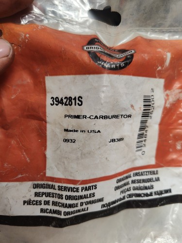 Bombilla de imprimación de carburador Briggs And Stratton 394281 394281S OEM para Snapper Murray - Imagen 4 de 4