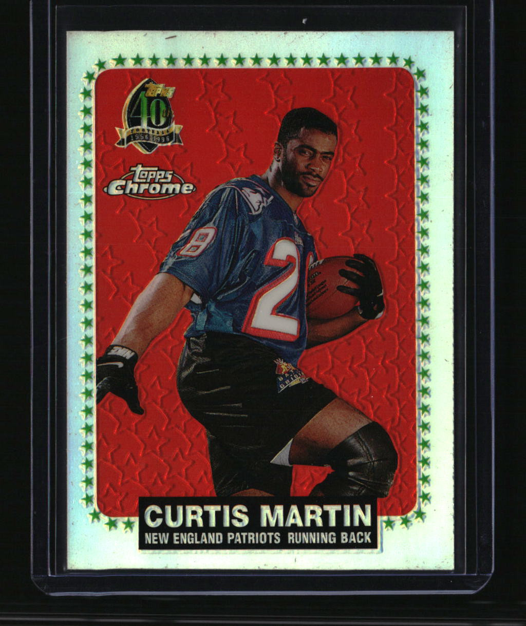 1996 Topps Chrome #9 Curtis Martin 40th Anniversary Commemorative Refractors