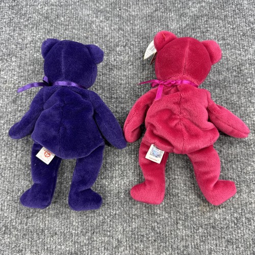 Princess Diana 1997 + Valentina 1998 TY Beanie Babies Lot RARE TAG ERRORS - Picture 9 of 24