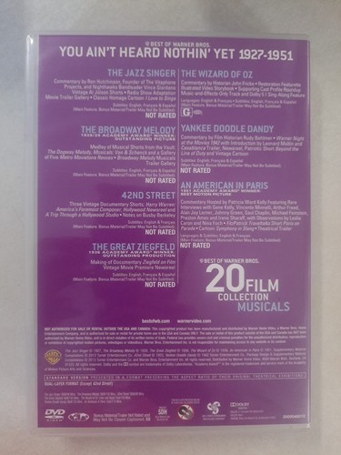 Best of Warner Bros: 20 Film Collection Musicals (DVD) 1927-1951 (7 Movies) - Imagen 2 de 2