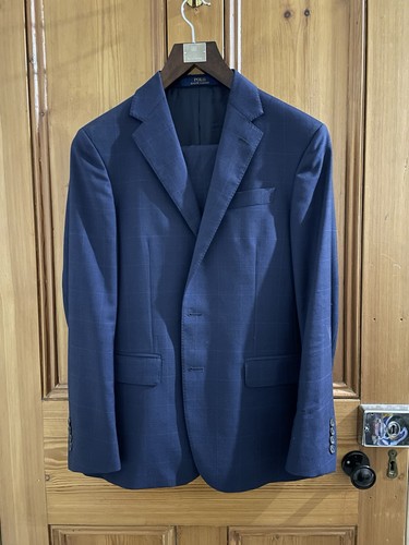 Navy Windowpane Ralph Lauren Polo Suit 36R - Picture 1 of 7