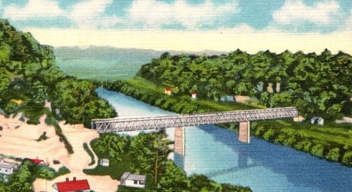 Brooklyn Bridge Ky Linen Postcard - Foto 3 di 4