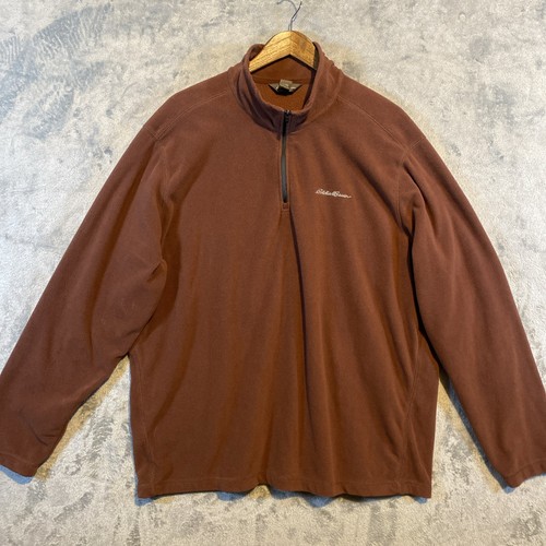Eddie Bauer Men's XXL Pullover 1/4 Zip Fleece Paprika Color Outdoor Classic - Picture 1 of 8