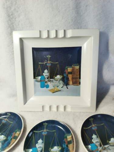 Rare Vintage Rexall Drugs Melamine Ashtray 3 Small Dish Coasters Set Advertising - Picture 2 of 11