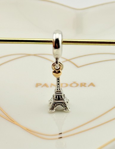 LIMITED EDITION New Pandora Two-Tone 14K Gold & Silver Eiffel Tower Charm 791302 - Picture 1 of 8
