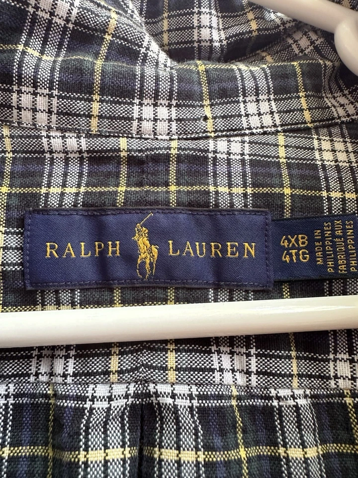 Ralph Lauren Men's 4XLB Cotton Shirt Multicolor Plaid, Button-Up, Long Sleeve - Image 3 of 4