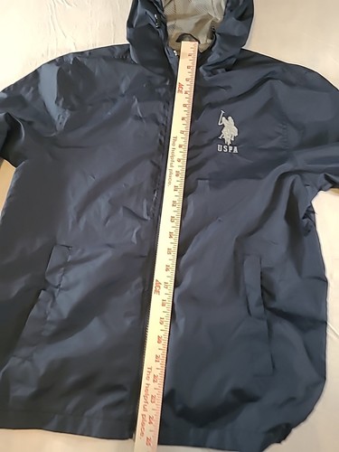 US Polo Assn Youth Hooded Jacket Size XL (18-20). Full Zip Blue Wind Breaker - Picture 7 of 9