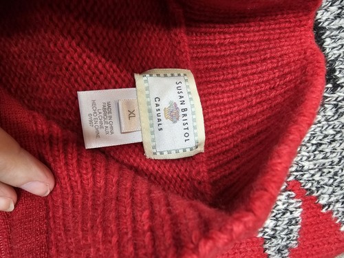 Vintage Susan Bristol Sweater Red Moose XL - Picture 4 of 4