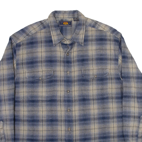 Chemise homme ROUTE 66 en flanelle à carreaux bleus manches longues XL - Photo 2/6