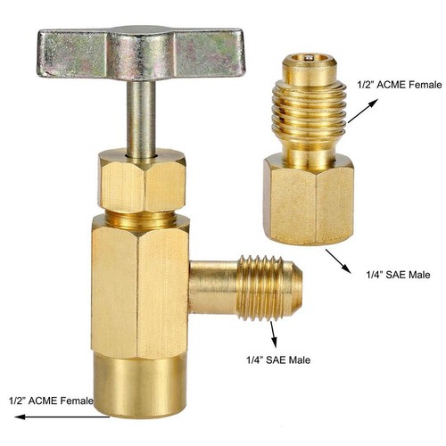 R134A Can Tap Valve with Hand Operated Control Perfect for AC Charging - Picture 3 of 11