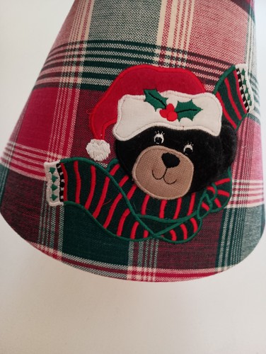 Red/Green Plaid 8" BEAR Lamp Shade Christmas Cabin Farmhouse Home Decor - Picture 6 of 8