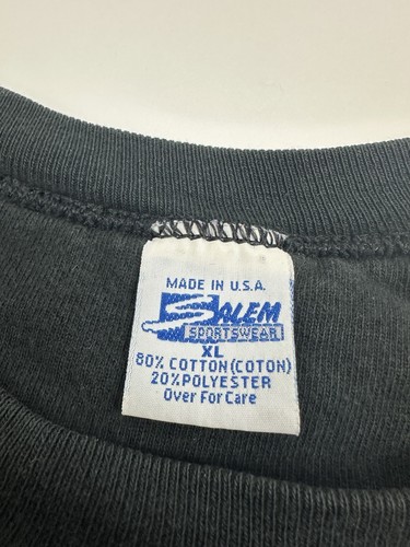 Carolina Panthers Sweatshirt Mens XL Salem Sportswear Faded Black 90s - Picture 3 of 6