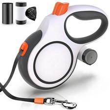 26ft Retractable Dog Leash with Poop Bag Dispenser - Upgraded Lock System, No...